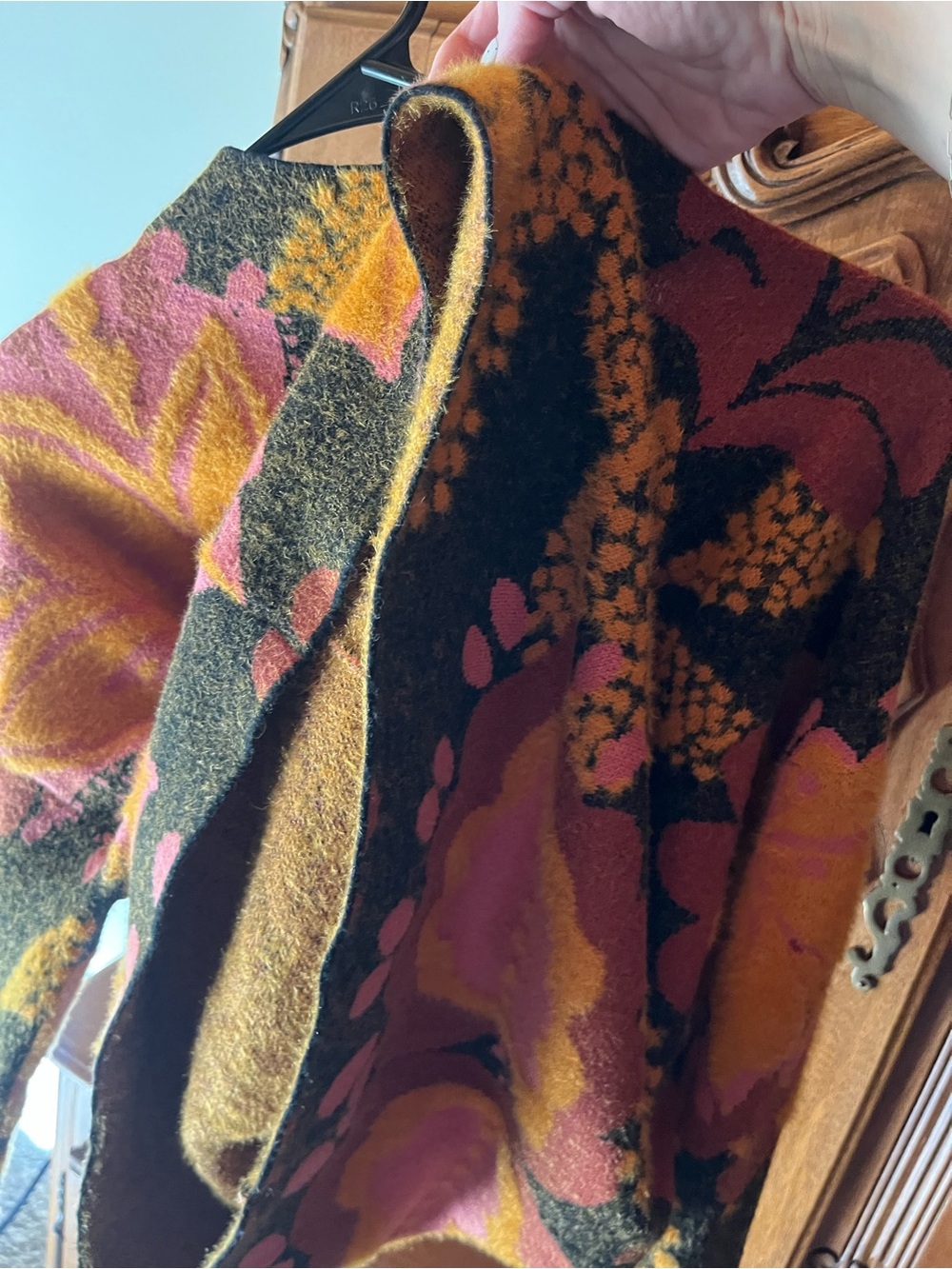 Soft & Cozy Rachel Zoe Floral Turtleneck Sweater in Brown, Mustard & Pink - Picture 2 of 6
